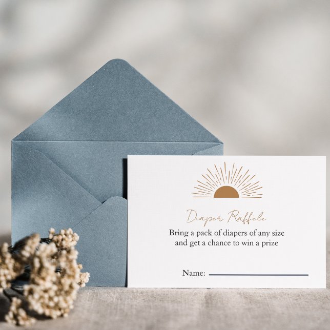 Sun baby shower Rustic Diaper Raffle Invitation (Creator Uploaded)