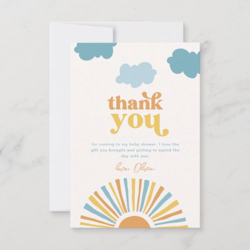 Sun Baby Shower Thank You Cards