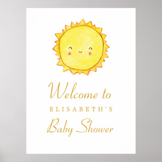 Sun Baby Shower Welcome Sign / Thank You download (Front)