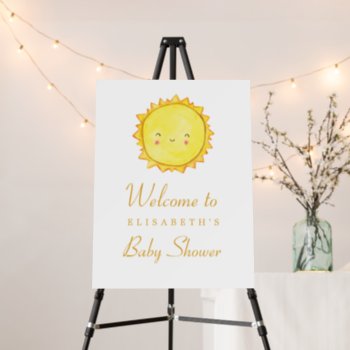 Sun Baby Shower Welcome Sign / Thank You Yellow by LaurEvansDesign at Zazzle