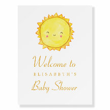 Sun Baby Shower Welcome Sign / Thank You Yellow