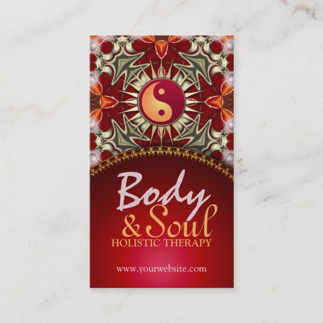 Sun Balance New Age Reiki Yoga Business Cards (Front)