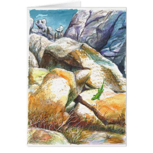 Sun bathing Gecko Cards (Front)