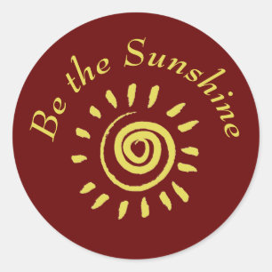 Sun Be the Sunshine Inspirational Quote Classic Round Sticker