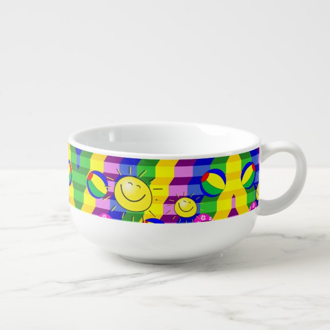 Sun Beach Ball Soup Mug (Left)