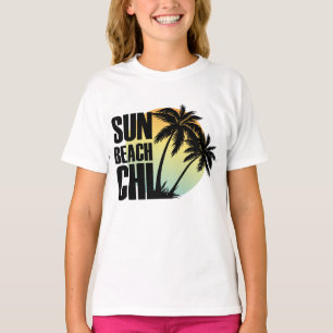 Sun, Beach & Chill Palm Tree Graphic T-Shirt