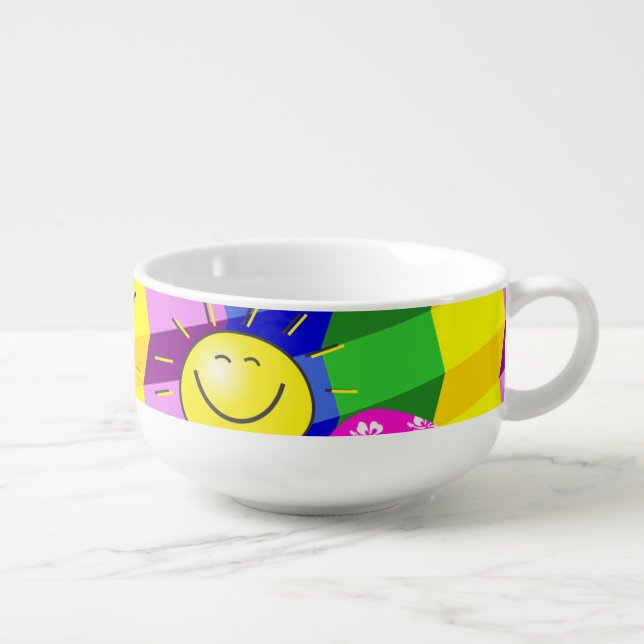 Sun Beach Fun Soup Mug (Left)