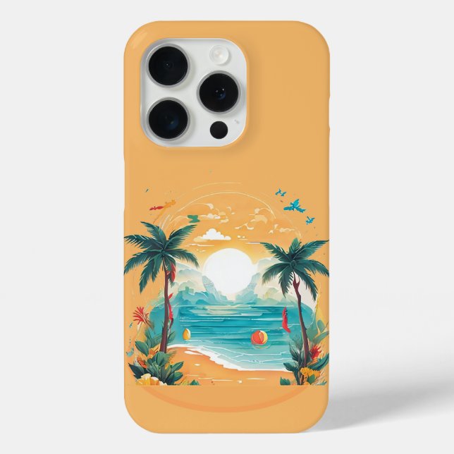 Sun Beach palm tree  Case-Mate iPhone Case (Back)