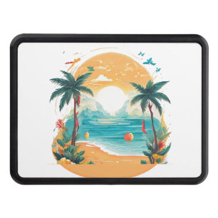 Sun Beach palm tree Hitch Cover
