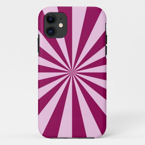 Sun Beams in Pink and Cerise iPhone 5 Barely There iPhone 11 Case