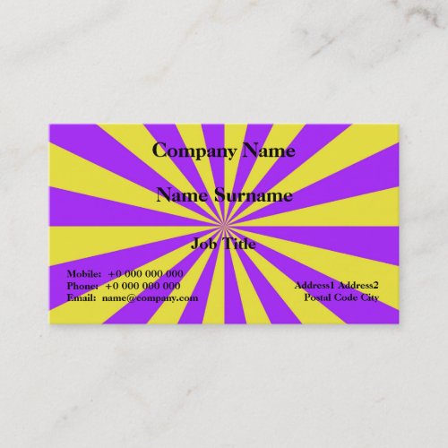 Sun Beams in Violet and Yellow Card