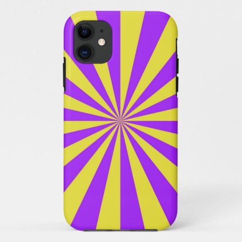 Sun Beams in Violet and Yellow iPhone 5 iPhone 11 Case
