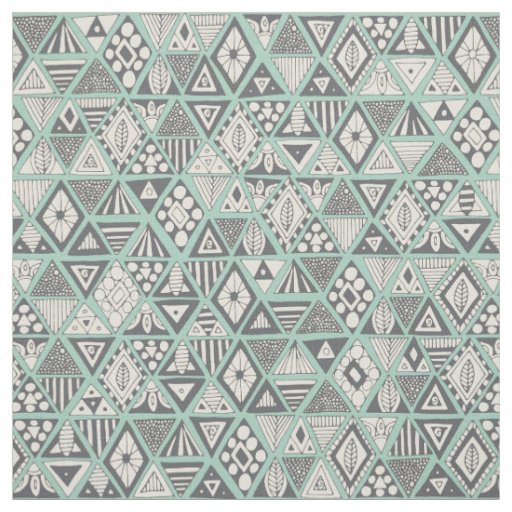 sun bear geo mint silver fabric