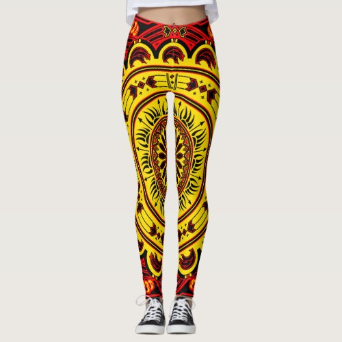 Sun Bear Red Leggings