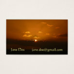 Sun Behind Clouds I Orange Seascape Business Card