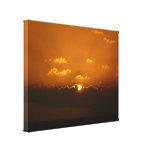 Sun Behind Clouds I Orange Seascape Canvas Print