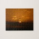 Sun Behind Clouds I Orange Seascape Jigsaw Puzzle