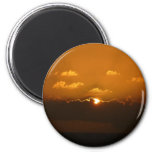 Sun Behind Clouds I Orange Seascape Magnet