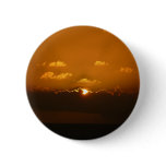 Sun Behind Clouds I Orange Sunset Photo Button