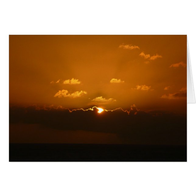 Sun Behind Clouds I Orange Sunset Photo Cards (Front Horizontal)