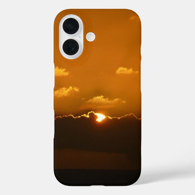 Sun Behind Clouds I Orange Sunset Photo Case-Mate iPhone Case (Back)