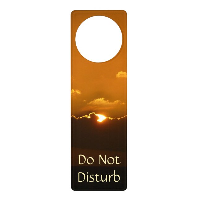 Sun Behind Clouds I Orange Sunset Photo Door Hanger (Front)