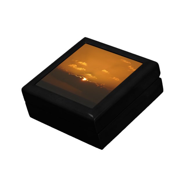 Sun Behind Clouds I Orange Sunset Photo Gift Box (Side)