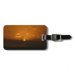 Sun Behind Clouds I Orange Sunset Photo Luggage Tag