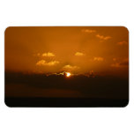 Sun Behind Clouds I Orange Sunset Photo Magnet