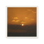 Sun Behind Clouds I Orange Sunset Photo Napkins
