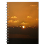 Sun Behind Clouds I Orange Sunset Photo Notebook