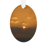 Sun Behind Clouds I Orange Sunset Photo Ornament