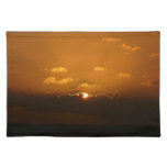 Sun Behind Clouds I Orange Sunset Photo Placemat
