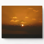 Sun Behind Clouds I Orange Sunset Photo Plaque