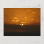 Sun Behind Clouds I Orange Sunset Photo Postcard