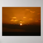 Sun Behind Clouds I Orange Sunset Photo Poster