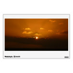Sun Behind Clouds I Orange Sunset Photo Wall Sticker