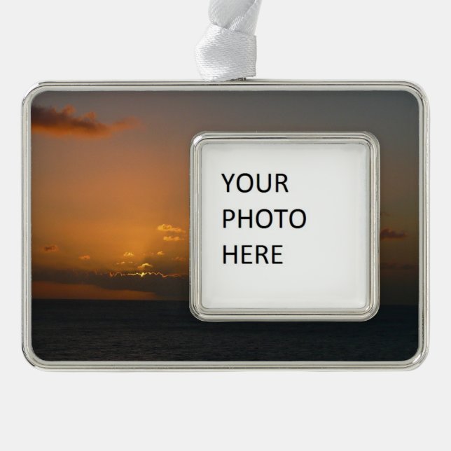 Sun Behind Clouds II Seascape Christmas Ornament (Front)