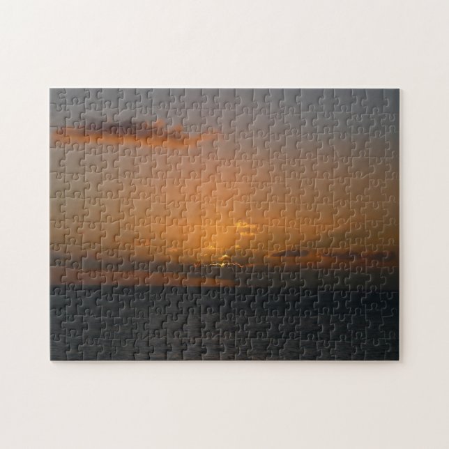 Sun Behind Clouds II Seascape Jigsaw Puzzle (Horizontal)
