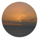 Sun Behind Clouds II Seascape Photography Classic Round Sticker