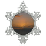 Sun Behind Clouds II Seascape Photography Snowflake Pewter Christmas Ornament
