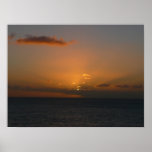 Sun Behind Clouds II Seascape Poster