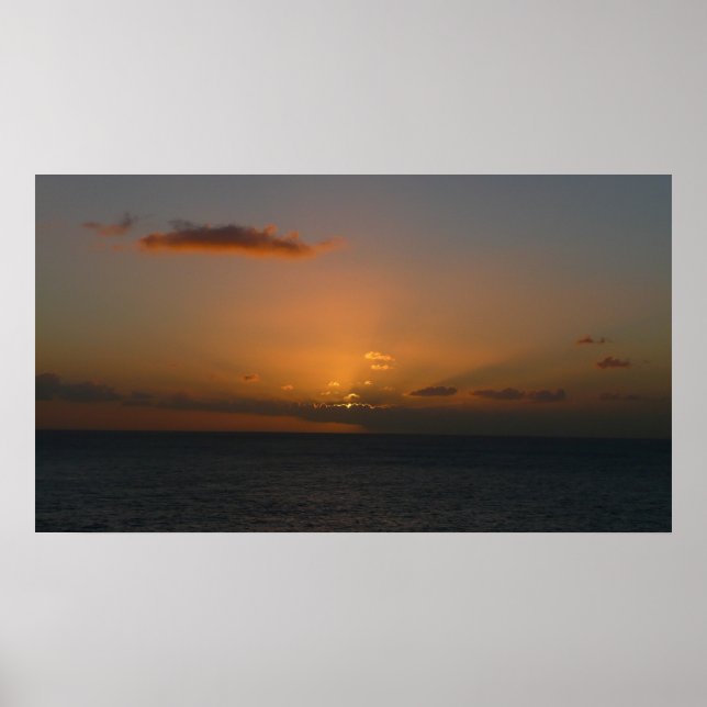Sun Behind Clouds II Seascape Poster (Front)