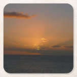 Sun Behind Clouds II Seascape Square Paper Coaster