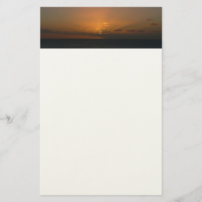 Sun Behind Clouds II Seascape Stationery (Front)