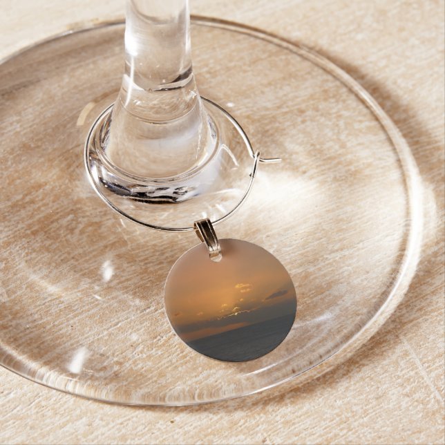 Sun Behind Clouds II Seascape Wine Charm (In Situ)