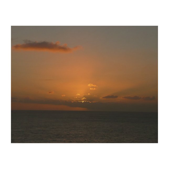 Sun Behind Clouds II Seascape Wood Wall Art (Front)