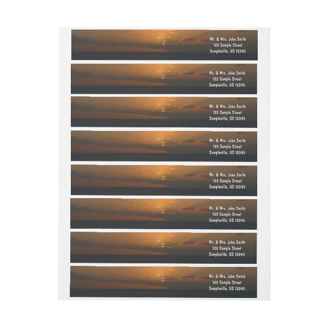 Sun Behind Clouds II Seascape Wrap Around Label (Sheet)