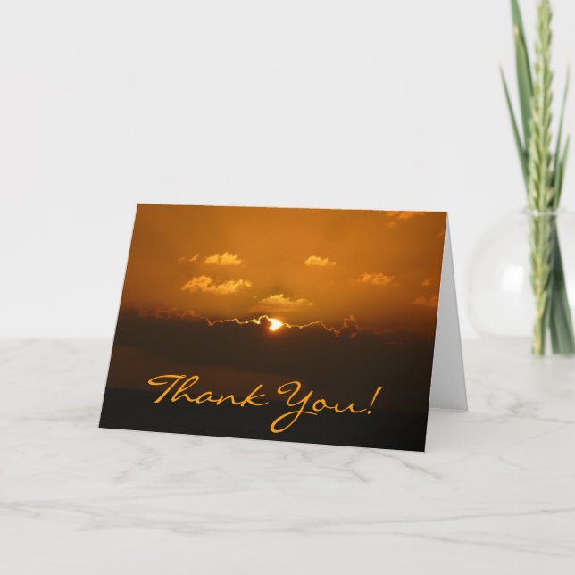 Sun Behind Clouds Thank You Card (Front)