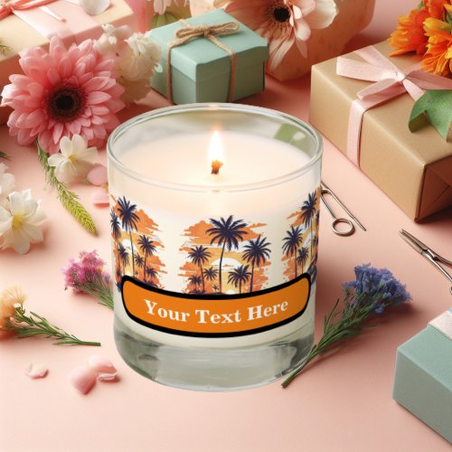 Sun behind Coconut Tree Scented Candle